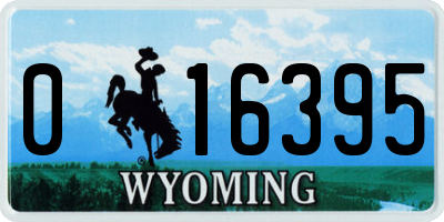 WY license plate 016395