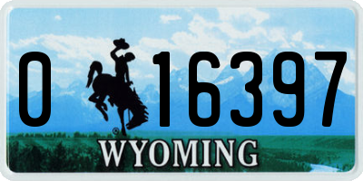 WY license plate 016397