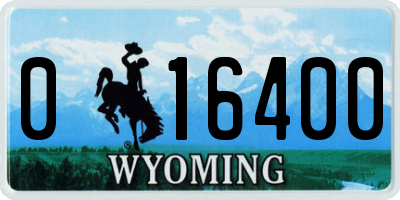 WY license plate 016400