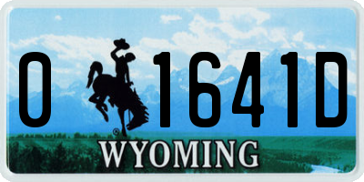 WY license plate 01641D