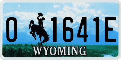 WY license plate 01641E
