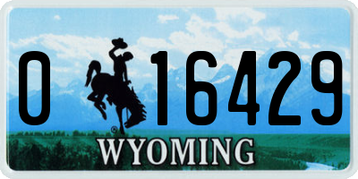 WY license plate 016429