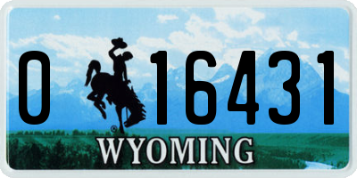 WY license plate 016431