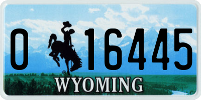 WY license plate 016445
