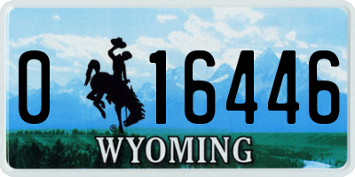 WY license plate 016446