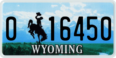 WY license plate 016450