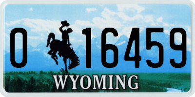 WY license plate 016459