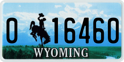 WY license plate 016460