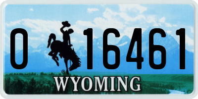 WY license plate 016461