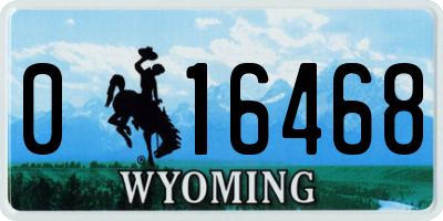 WY license plate 016468