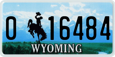 WY license plate 016484