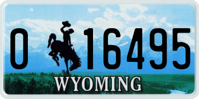 WY license plate 016495