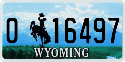 WY license plate 016497