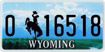 WY license plate 016518