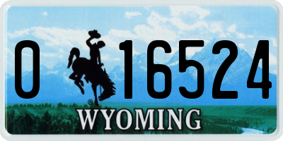 WY license plate 016524