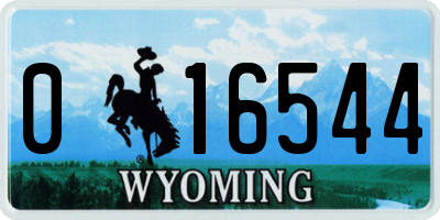 WY license plate 016544