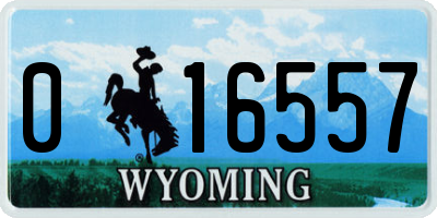 WY license plate 016557