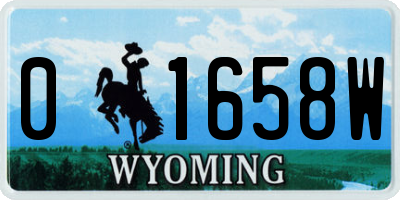 WY license plate 01658W