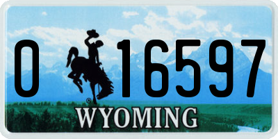 WY license plate 016597