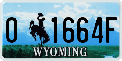 WY license plate 01664F