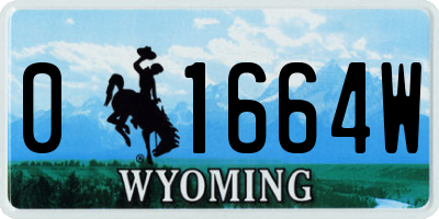 WY license plate 01664W