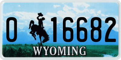 WY license plate 016682