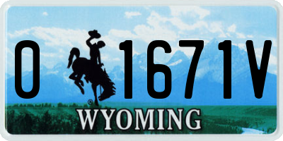 WY license plate 01671V