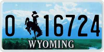 WY license plate 016724