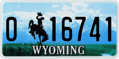 WY license plate 016741