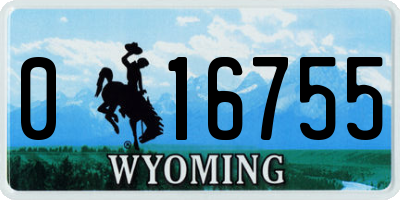 WY license plate 016755