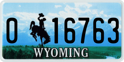 WY license plate 016763