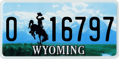 WY license plate 016797