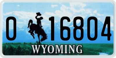 WY license plate 016804