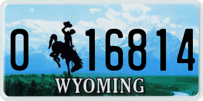 WY license plate 016814