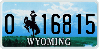 WY license plate 016815