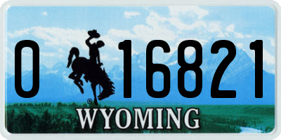 WY license plate 016821