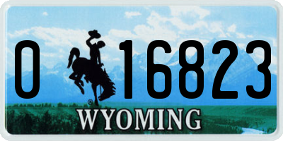 WY license plate 016823