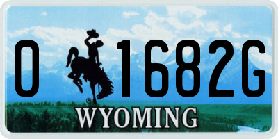 WY license plate 01682G