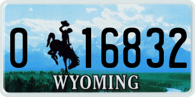 WY license plate 016832