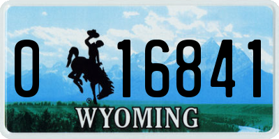 WY license plate 016841