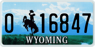 WY license plate 016847