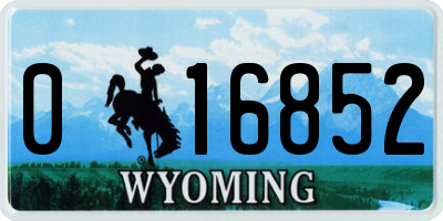 WY license plate 016852