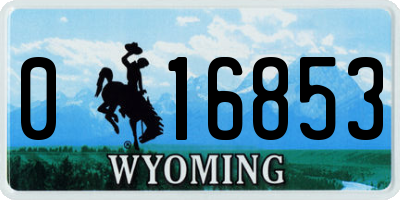 WY license plate 016853
