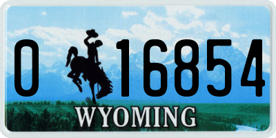 WY license plate 016854