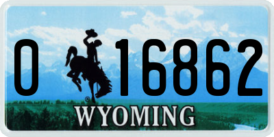 WY license plate 016862