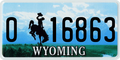 WY license plate 016863