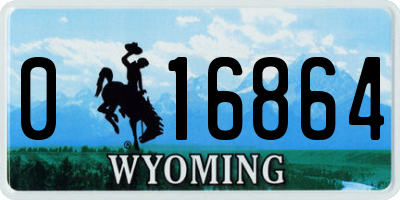 WY license plate 016864