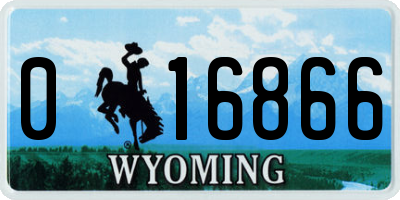 WY license plate 016866