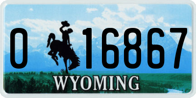 WY license plate 016867