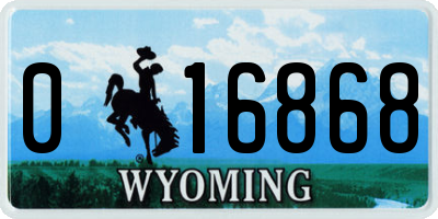 WY license plate 016868